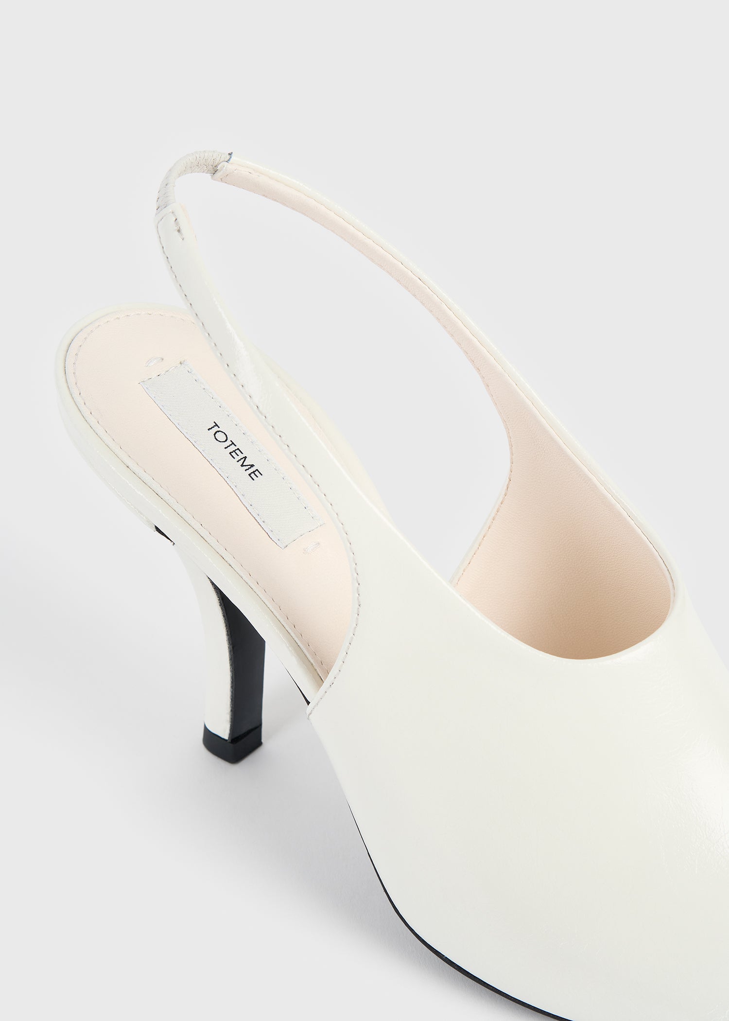 Contour naplack slingbacks off-white