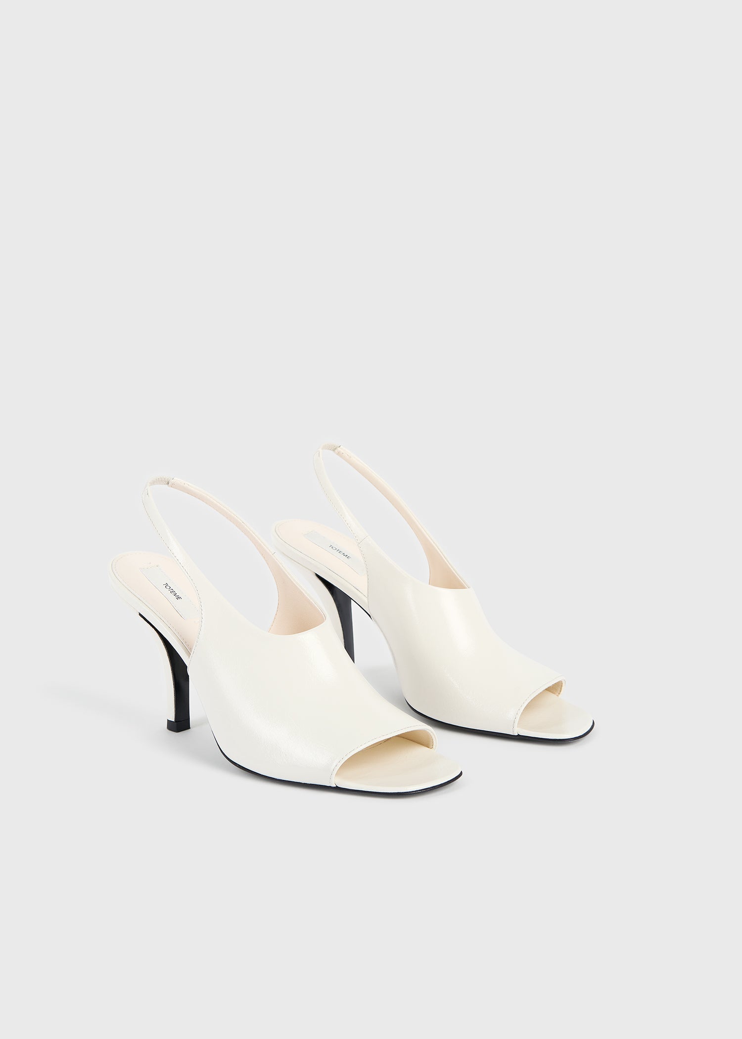 Contour naplack slingbacks off-white