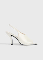 Contour naplack slingbacks off-white