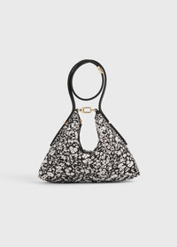 Bevel floral wristlet black/white