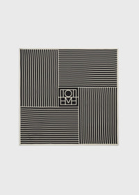 Beijing stripe silk scarf black