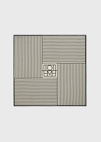 Beijing stripe silk scarf cream