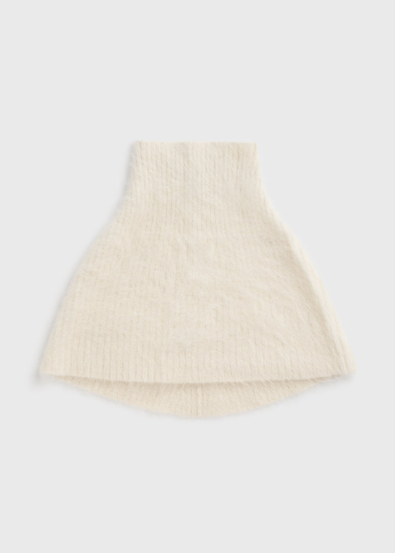 Funnel alpaca-blend neck warmer ecru