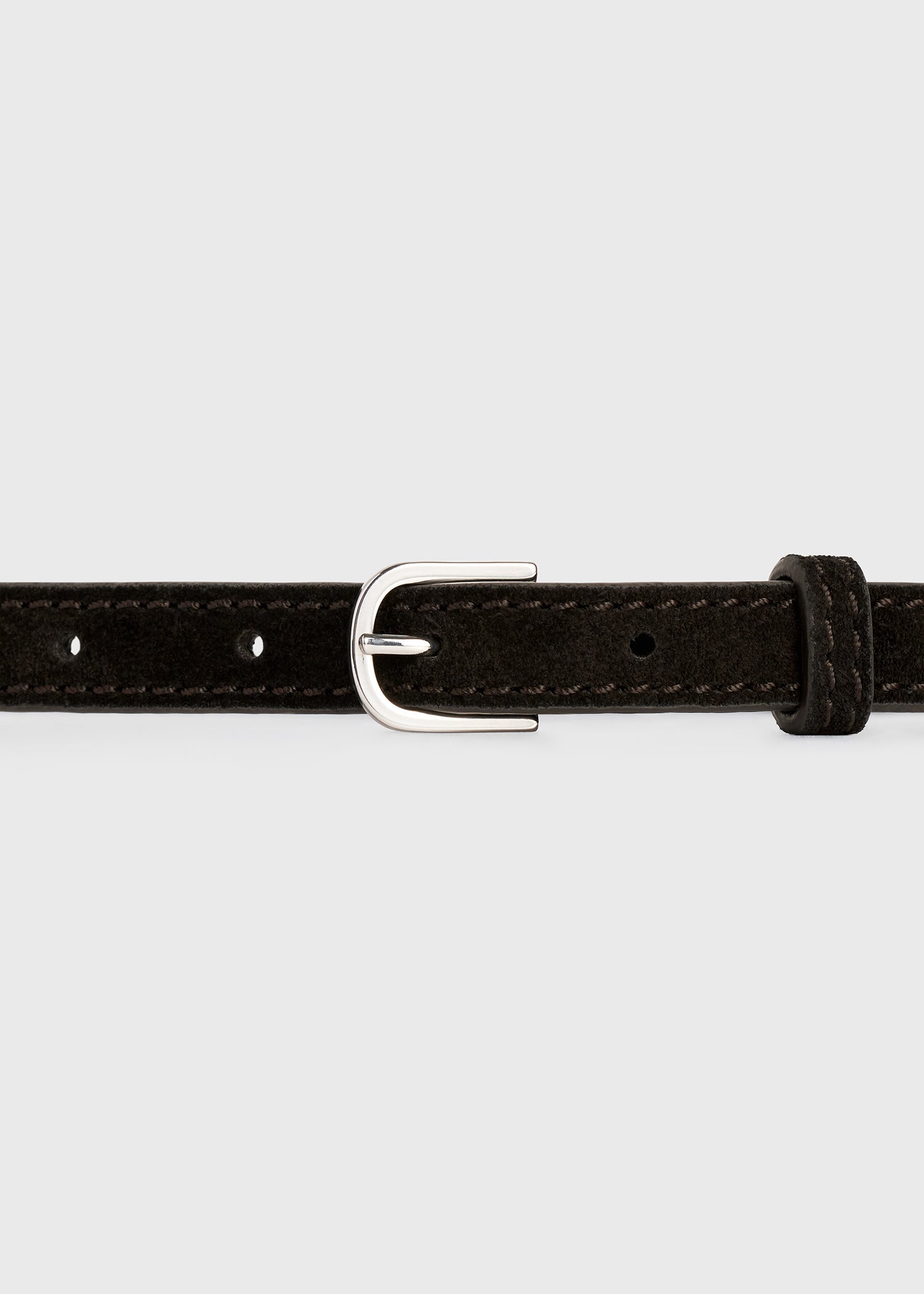Thin suede belt espresso