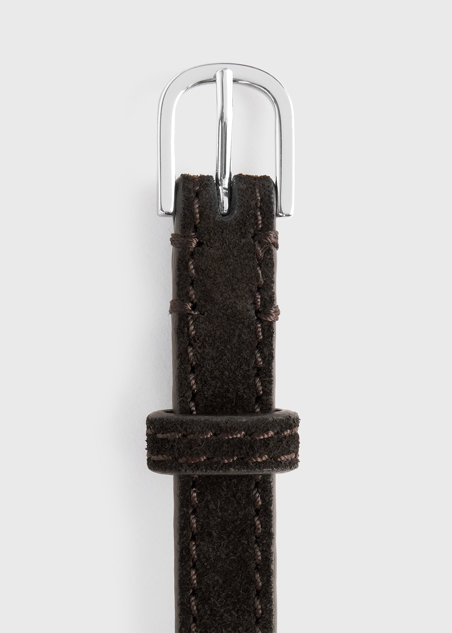 Thin suede belt espresso
