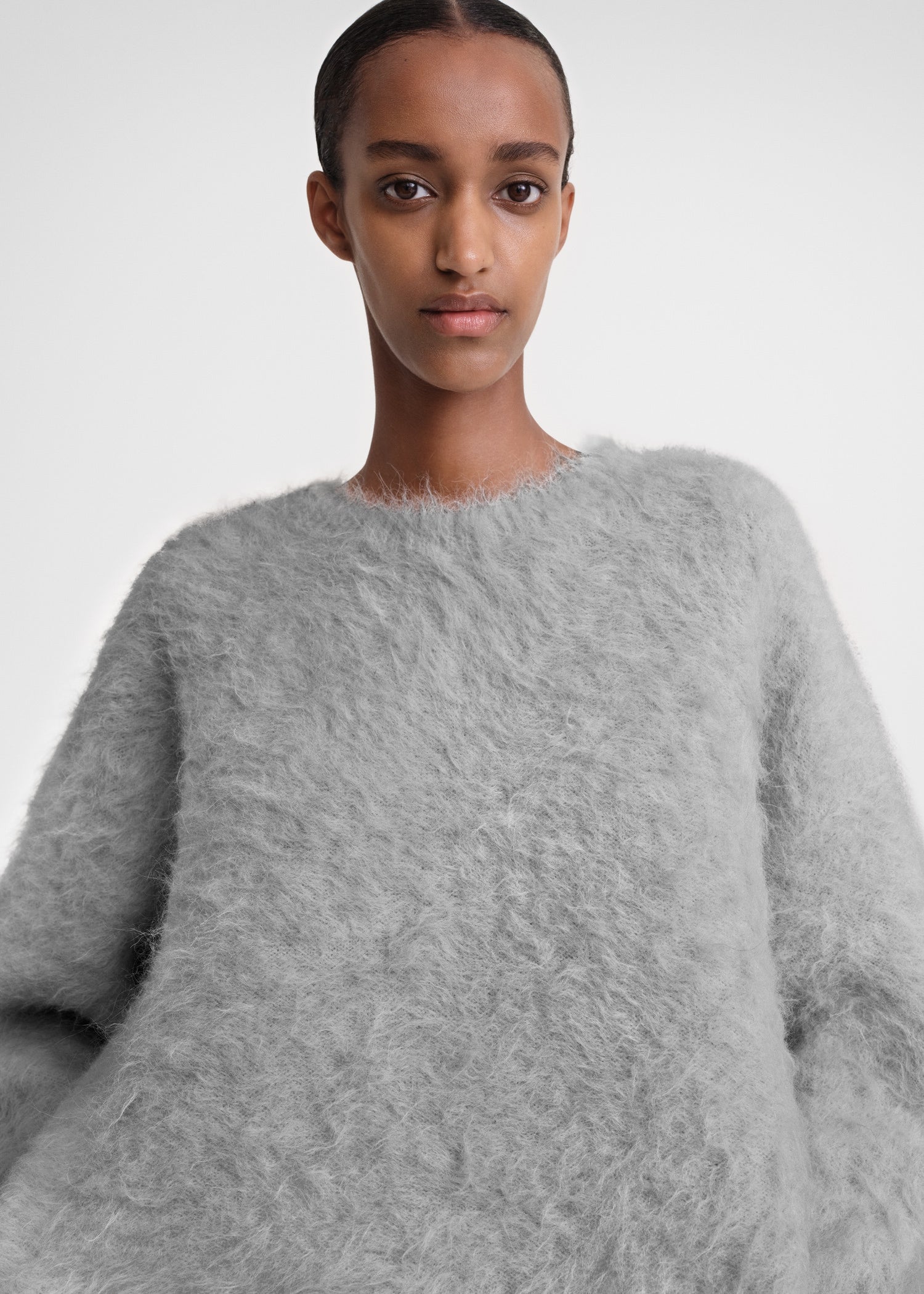 Boxy alpaca knit grey melange TOTEME