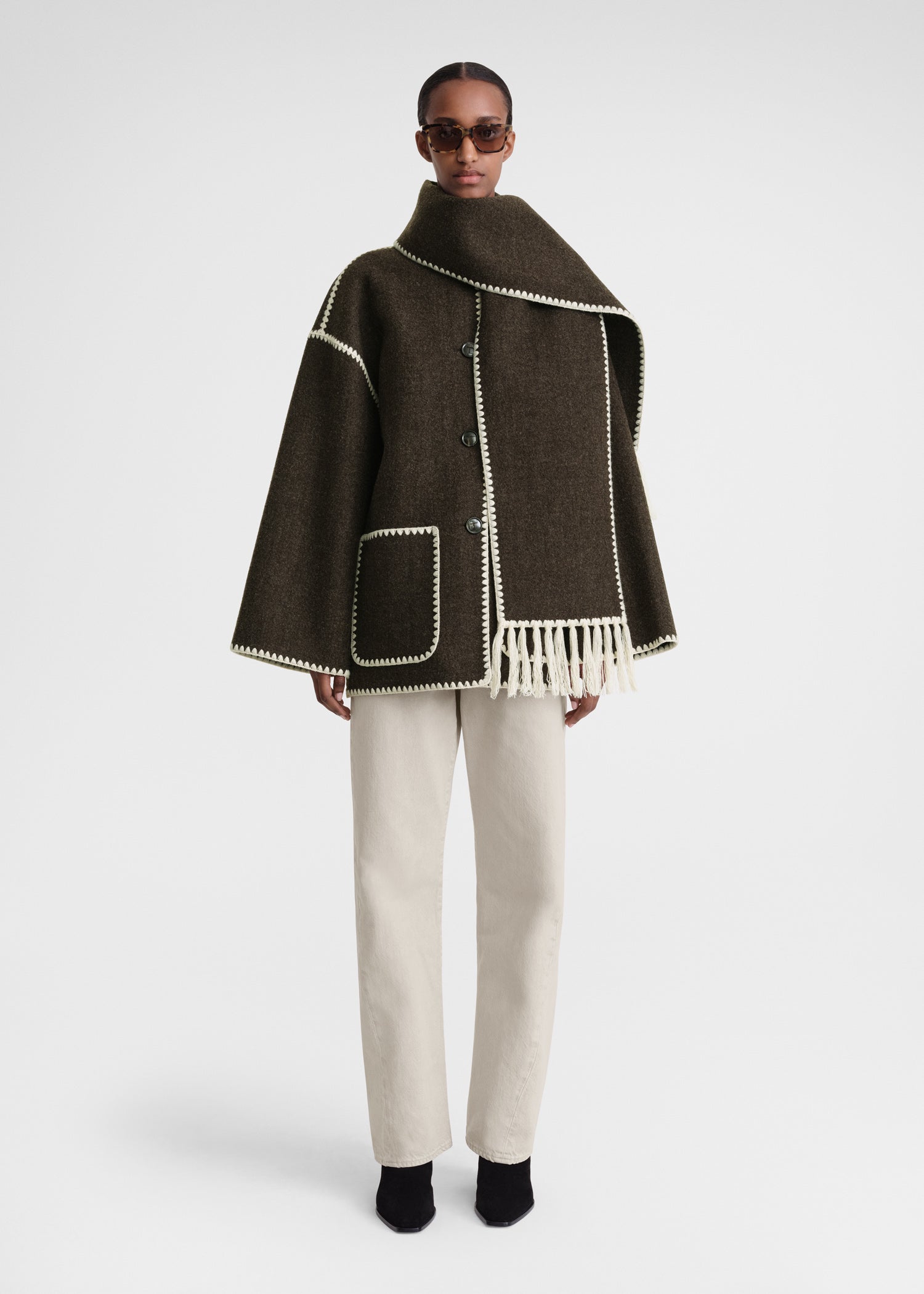 Embroidered outerwear deals