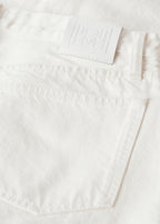 Twisted seam denim full length off-white