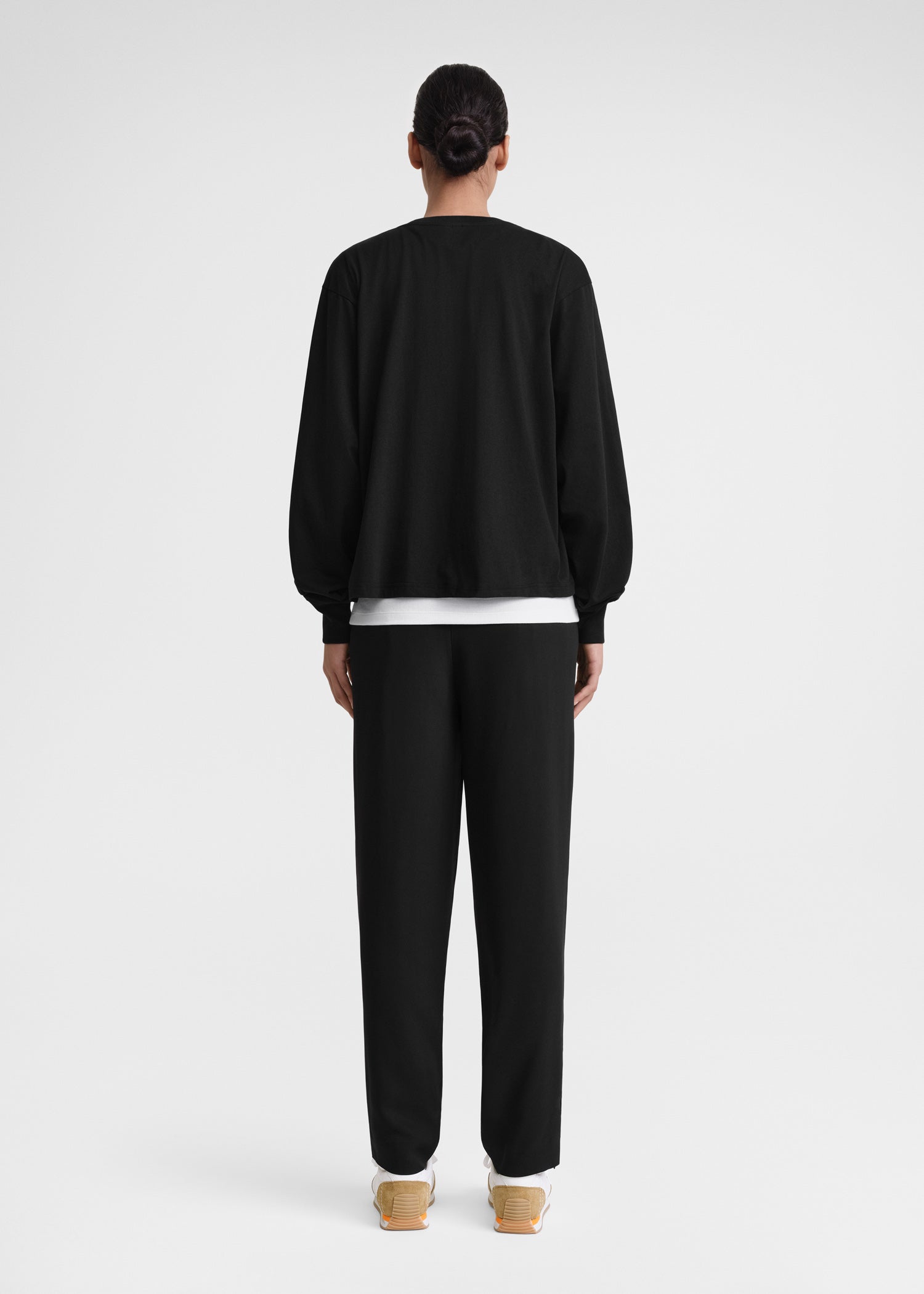Long-sleeve jersey tee black
