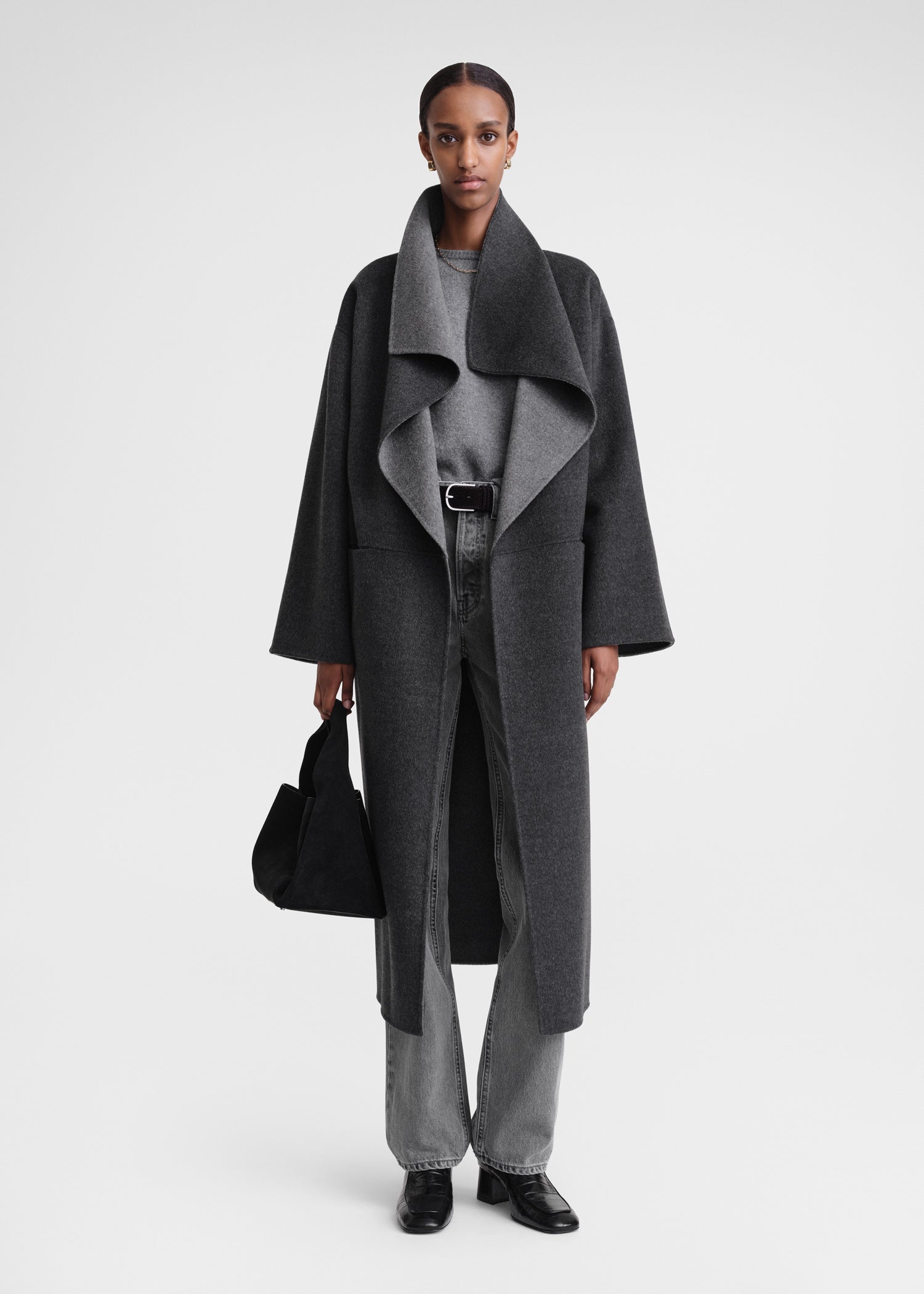 Two tone wool coat store