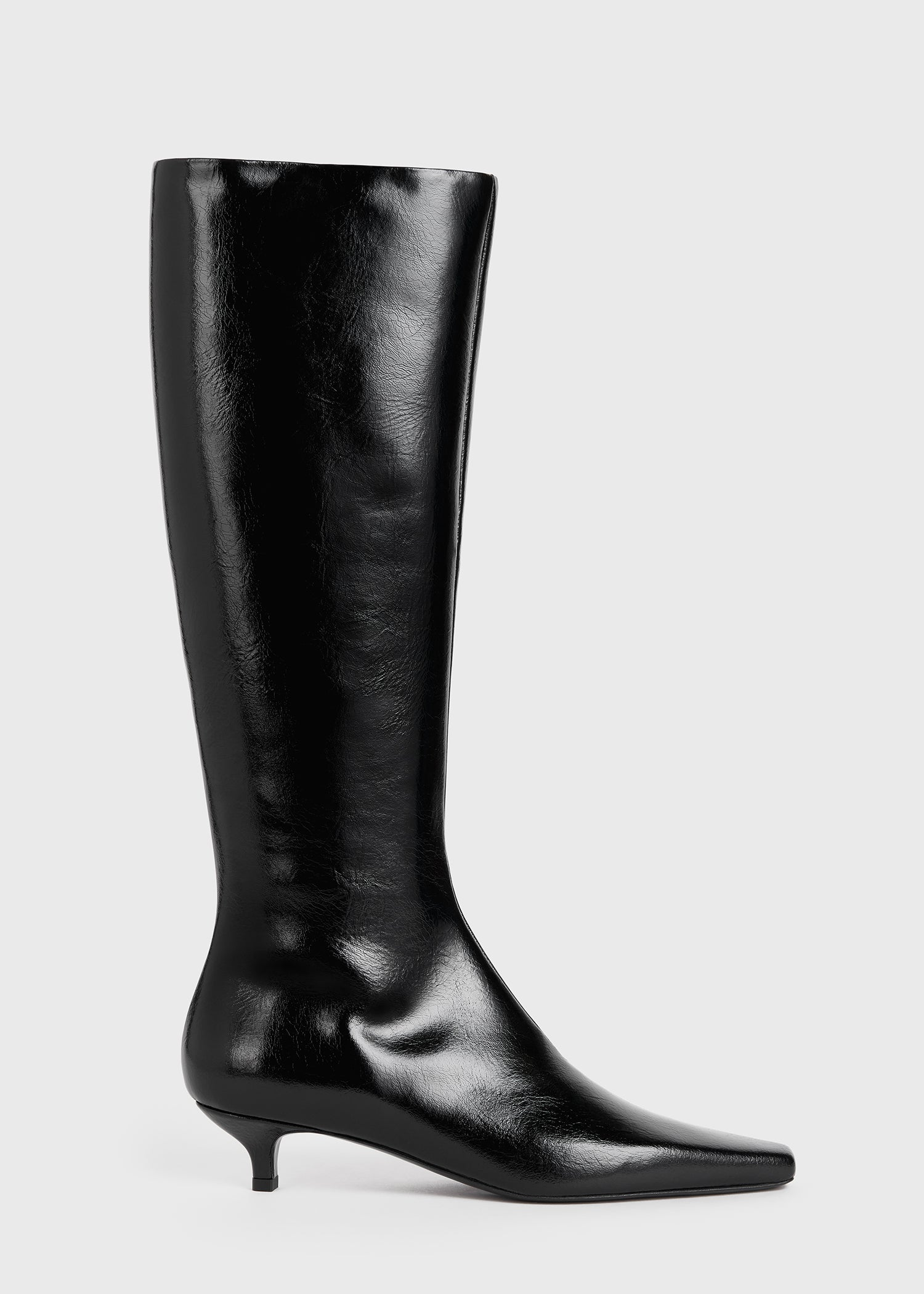 Patent knee high boots sales