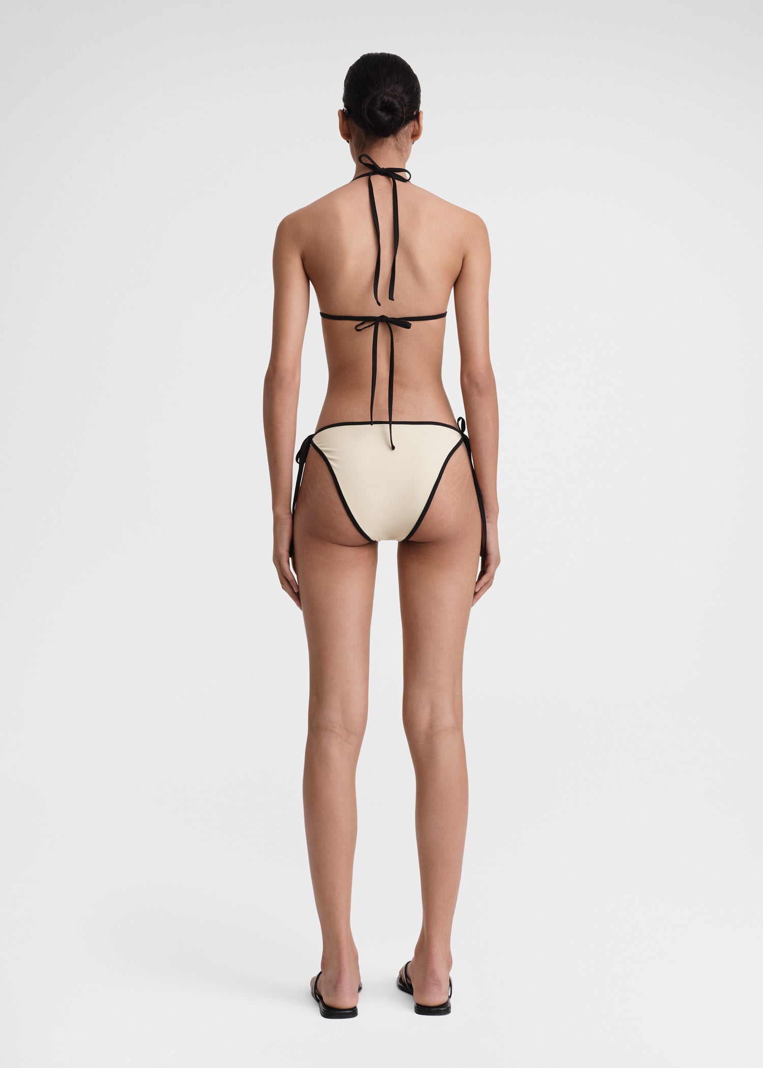 Stripe tie bikini top light hay
