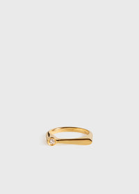 Signet diamond midi ring 18kt gold