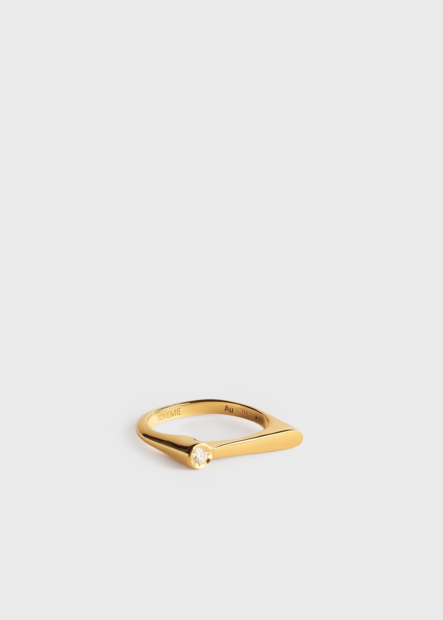 Signet diamond midi ring 18kt gold