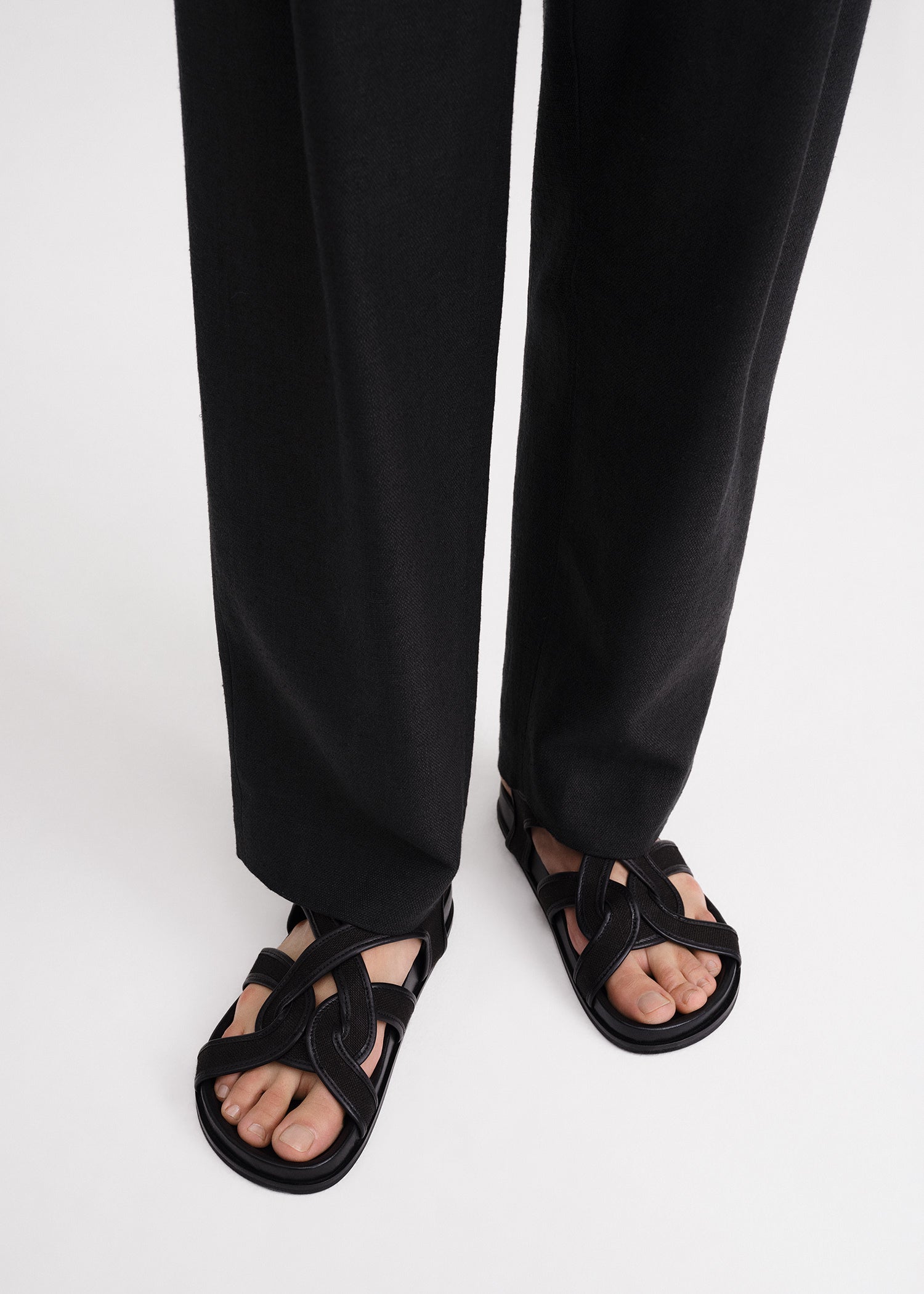 Black chunky sandals sales