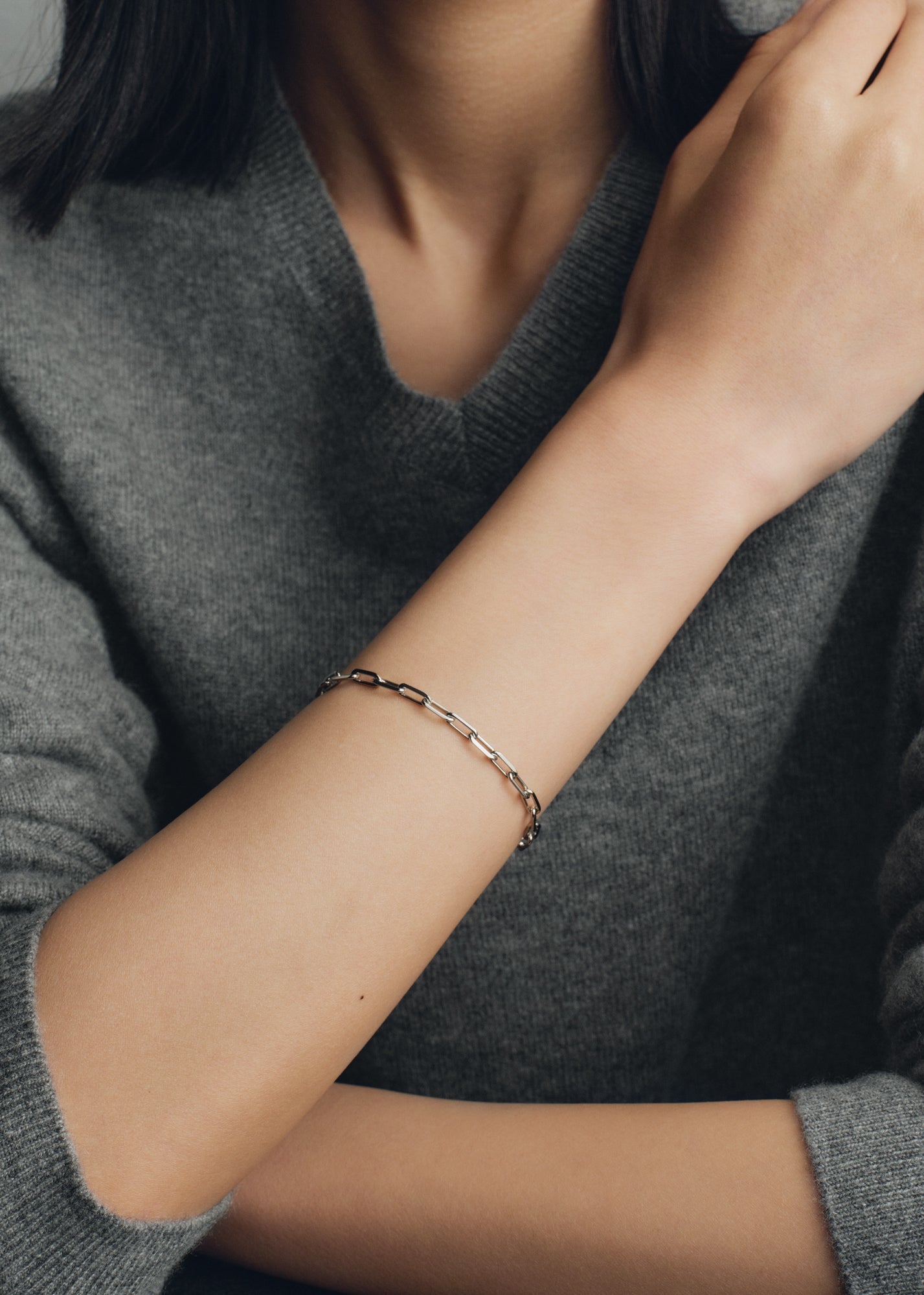 Chain bracelet 18kt white gold
