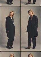 Deep pleat coat black