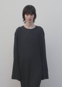 Cable knit dress dark grey mélange