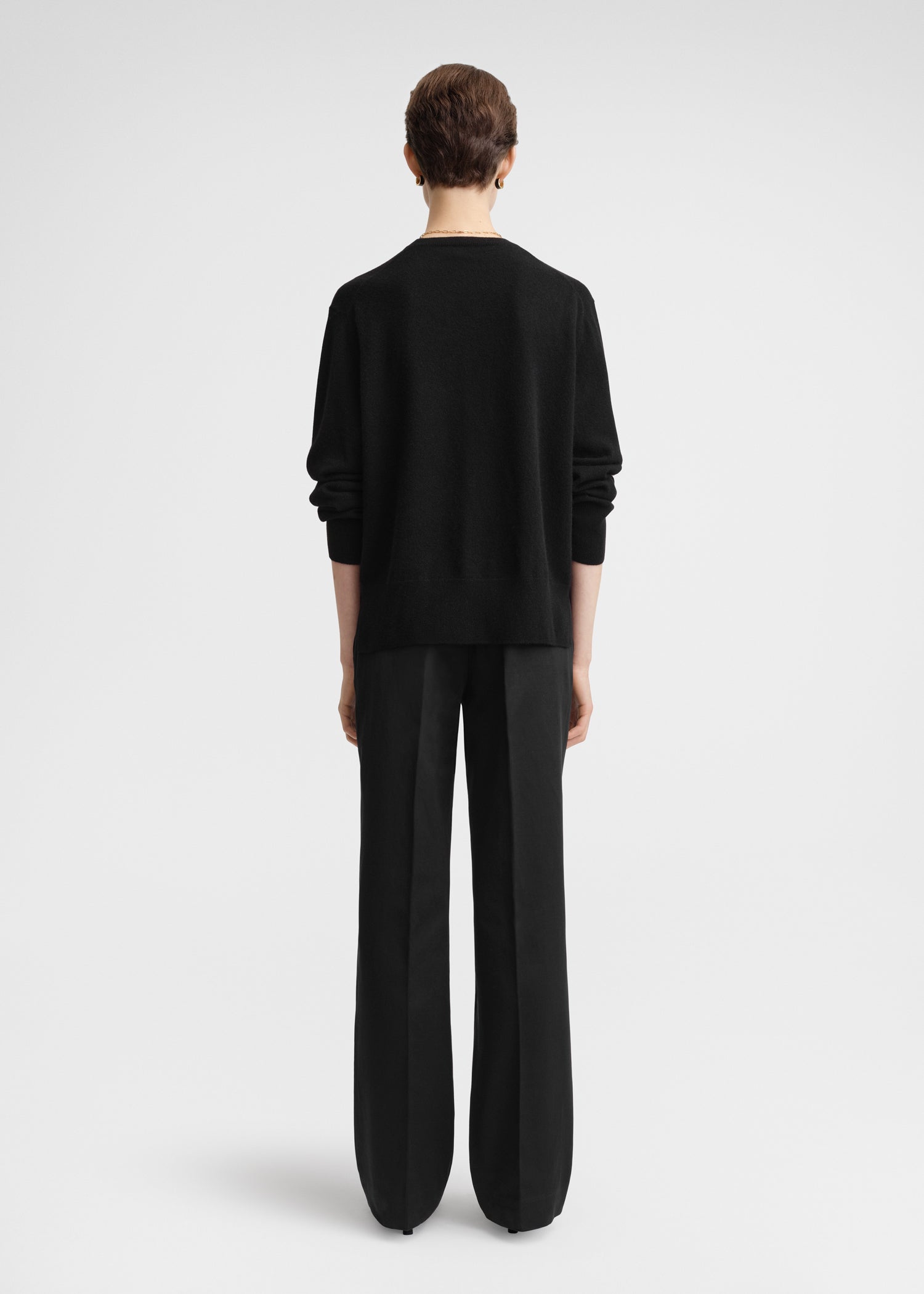 Crew-neck cashmere knit black