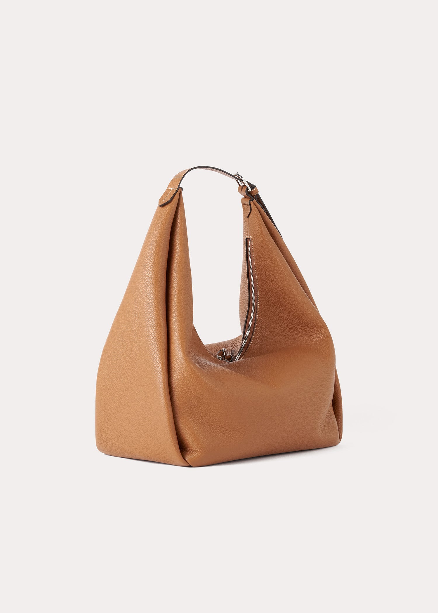 Grained leather hobo bag tan TOTEME
