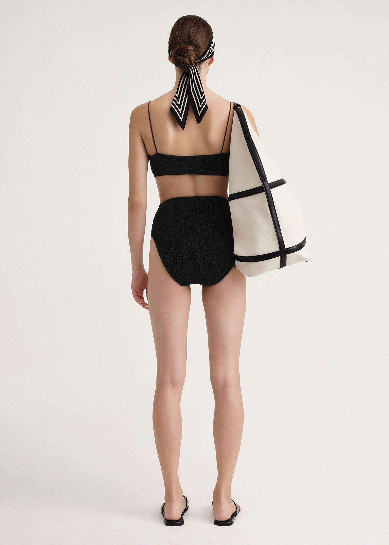 Black smocked bikini store