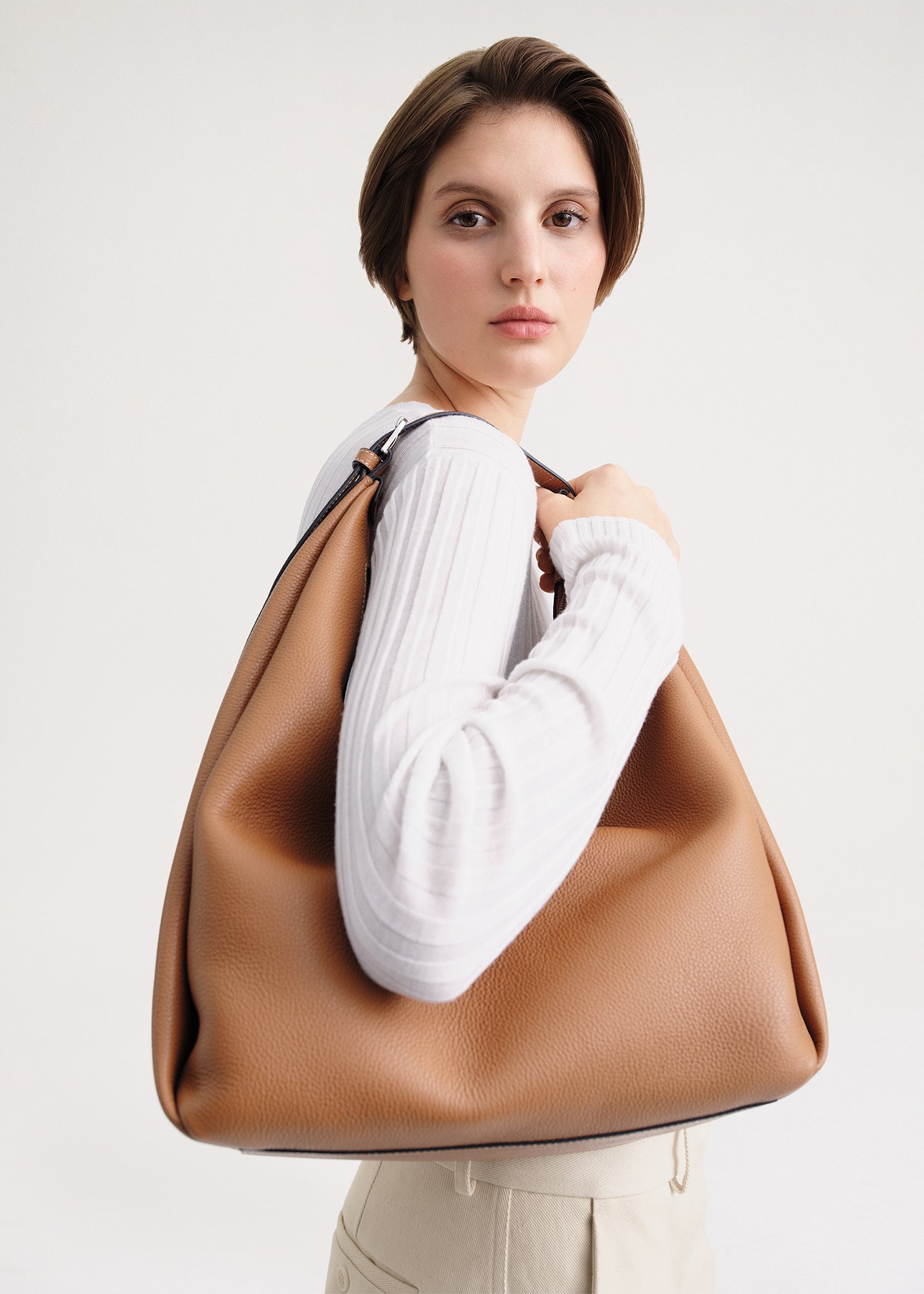 Tan hobo leather bag hot sale